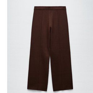 Zara Chocolate Wide-Leg Pants